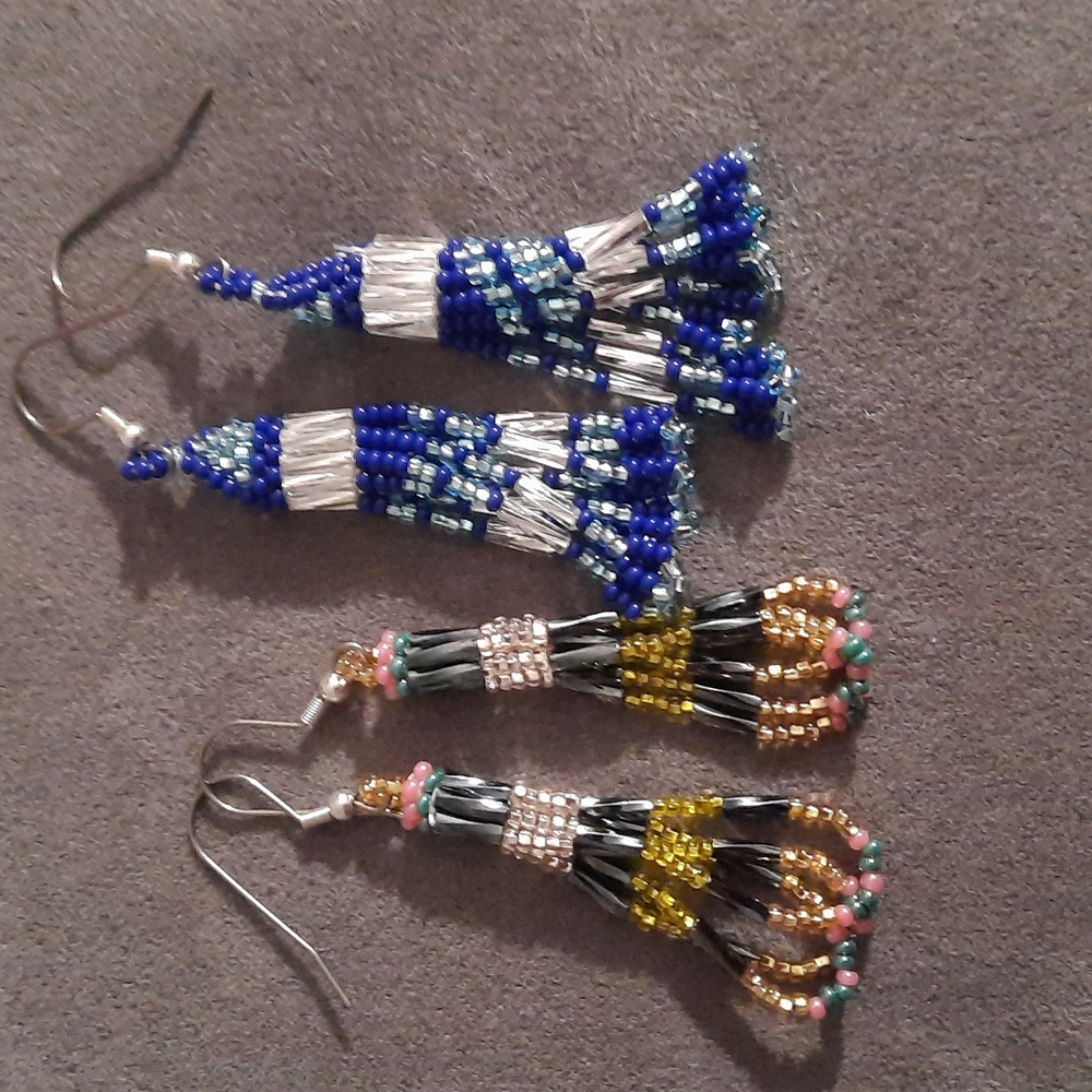 2pc Native american beaded earrings handmade